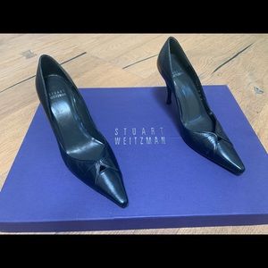 Stuart Weitzman blue leather pump